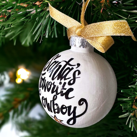 Santa's Favorite Cowboy Holiday Ornament - Saddle Up for a Country Christmas! - Picture 5 of 12